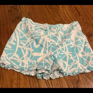 Girls SZ XL 12-14 Lilly Pulitzer Aqua and White Shorts